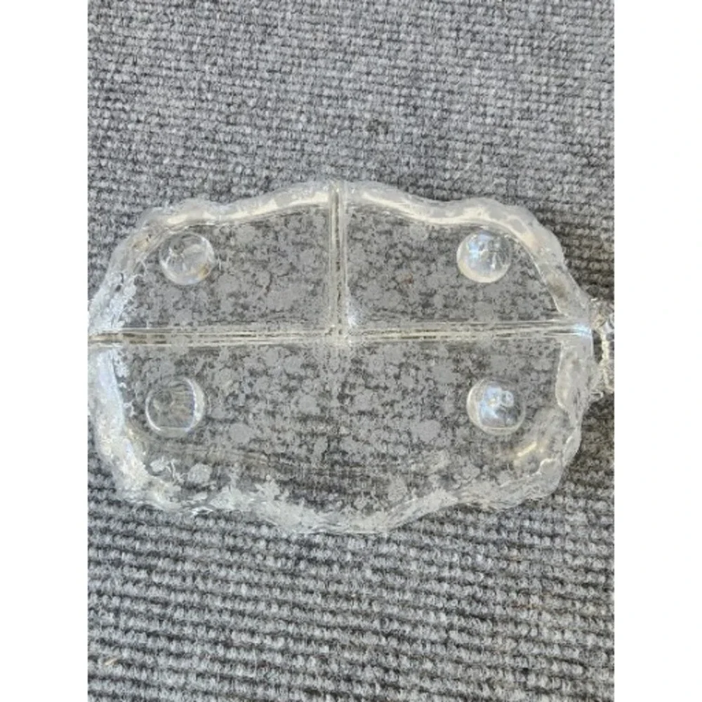 Cambridge Glass Rose Point 3-Part‎ Divided Serving Bowl Relish Dish